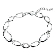 Elements Silver Open Oval Link Bracelet - Silver
