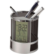 Howard Miller Desk Mate Tabletop Clock - Silver/Black