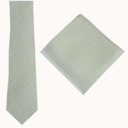 Knightsbridge Neckwear Check Tie and Pocket Square set - Green