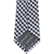 Knightsbridge Neckwear Gingham Checked Cotton Skinny Tie - Black/White