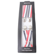 Knightsbridge Neckwear MOD Stripe Clip Braces - Red/Blue/White