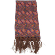 Knightsbridge Neckwear Paisley Silk Scarf - Brown/Orange