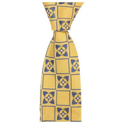 Knightsbridge Neckwear Square Flower Tie - Yellow/Navy