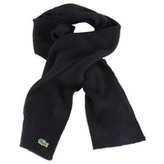 Lacoste Ribbed Wool Scarf - Black