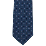 Michelsons of London Daisy Neat Silk Tie - Teal/Light Blue