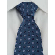 Michelsons of London Daisy Neat Silk Tie - Teal/Light Blue