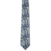 Michelsons of London Ornamental Paisley Polyester Tie and Pocket Square Set - Grey/Blue