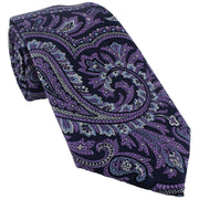 Michelsons of London Paisley Tie and Pocket Square Set - Purple