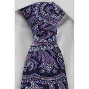 Michelsons of London Paisley Tie and Pocket Square Set - Purple