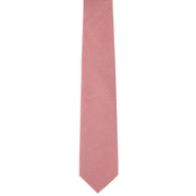 Michelsons of London Semi Plain Tie and Pocket Square Set - Coral