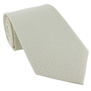 Michelsons of London Semi Plain Tie and Pocket Square Set - Cream