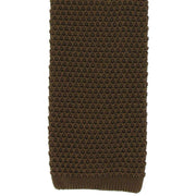 Michelsons of London Silk Knitted Tie - Brown