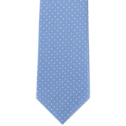 Michelsons of London Spot Polyester Tie and Pocket Square Set - Light Blue/White