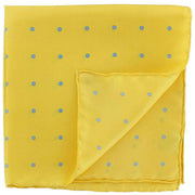 Michelsons of London Spotted Handkerchief - Yellow/Light Blue