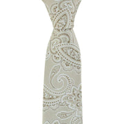 Michelsons of London Spring Paisley Silk Tie - Taupe