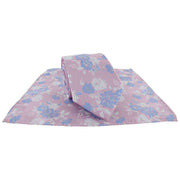 Michelsons of London Summertime Floral Polyester Tie and Pocket Square Set - Pink