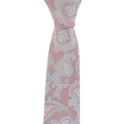 Michelsons of London Vintage Paisley Polyester Tie and Pocket Square Set - Pink