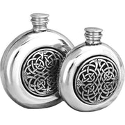 Orton West 4oz Centre Celtic Hip Flask - Silver