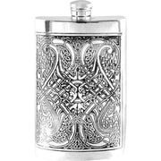 Orton West 8oz Celtic Hip Flask - Silver
