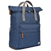 Roka Canfield B Medium Sustainable Canvas Flannel Backpack - Pacific Blue