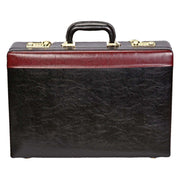 Tassia Contrast Stripe Attache Case - Black/Brown