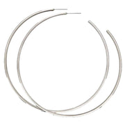 Ti2 Titanium Extra Large Hoop Earrings - Natural Silver