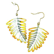 Ti2 Titanium Large Fern Leaf Drop Earrings - Yellow