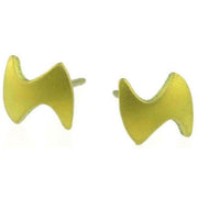 Ti2 Titanium Lightning Bolt Stud Earrings - Lemon Yellow