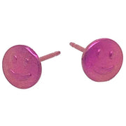 Ti2 Titanium Smile 6mm Stud Earrings - Candy Pink